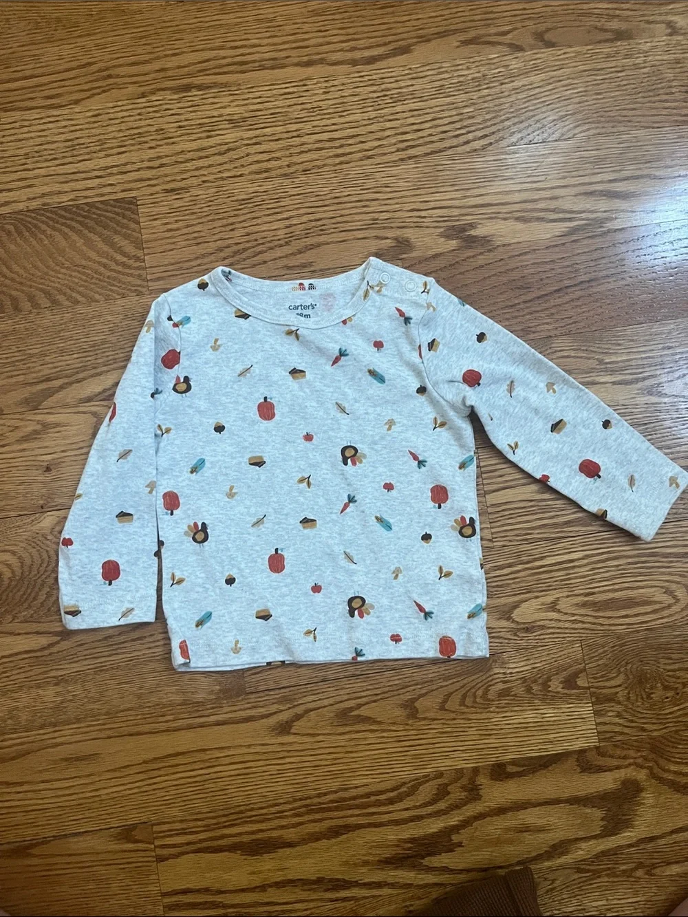 Carter's Brown Ribbed Overalls with Front Pocket and Thanksgiving T shirt